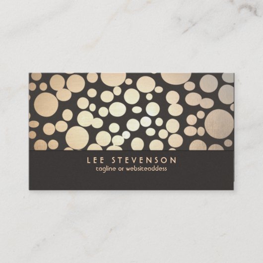 Gold Leaf Circles zien er Modern en Trendy Brown u Visitekaartje (Voorkant)
