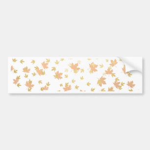 Gold Leaf-Confetti op duidelijke achtergrond Bumpersticker