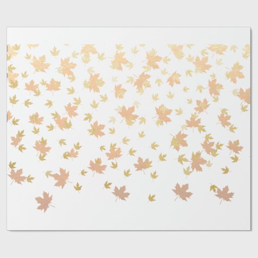 Gold Leaf-Confetti op duidelijke achtergrond Cadeaupapier (Vlak)