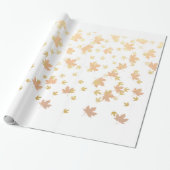 Gold Leaf-Confetti op duidelijke achtergrond Cadeaupapier (Uitgerold)