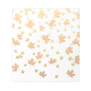 Gold Leaf-Confetti op duidelijke achtergrond Notitieblok