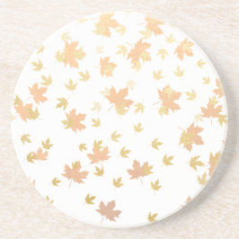 Gold Leaf-Confetti op duidelijke achtergrond Zandsteen Onderzetter