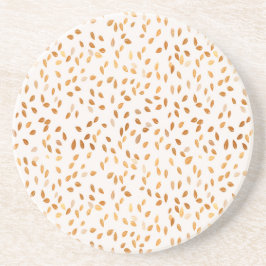 Gold Leaf-Confetti op roze achtergrond Zandsteen Onderzetter