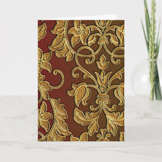 Gold Leaf Damask Colors of Tuscany Kaart (Voorkant)