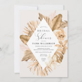 Gold Leaf Dried Pampas Grass Vrijgezellenfeest Kaart (Voorkant)