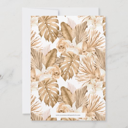 Gold Leaf Dried Pampas Grass Vrijgezellenfeest Kaart (Achterkant)