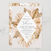 Gold Leaf Dried Pampas Grass Vrijgezellenfeest Kaart (Voorkant / Achterkant)