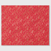 Gold Leaf Elegant Kerst Cadeaupapier (Vlak)