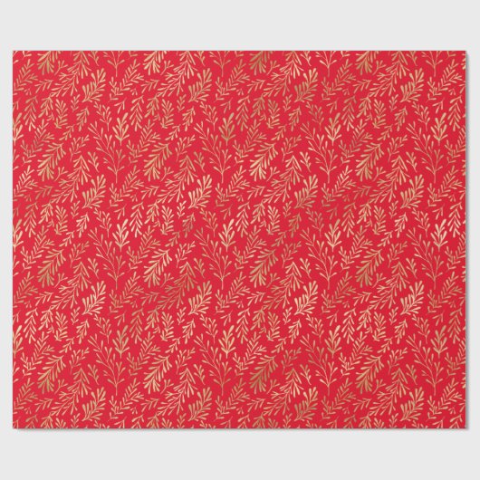 Gold Leaf Elegant Kerst Cadeaupapier (Vlak)