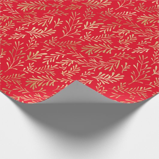 Gold Leaf Elegant Kerst Cadeaupapier (Hoek)