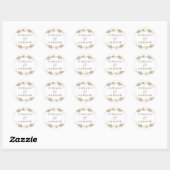 Gold leaf Elegant Modern Couples Name Wedding Ronde Sticker (Vel)