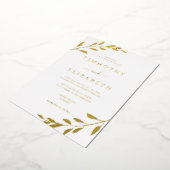 Gold Leaf Elegant Wedding Folie Invitation Folie Uitnodiging (Gedraaid)