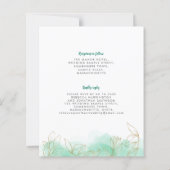 Gold Leaf Emerald Budget Weduwen Uitnodiging (Achterkant)