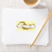 Gold Leaf en Banner Wedding Favor Labels (Insitu)