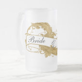 Gold Leaf en Banner Wedding Matglas Bierpul (Voorkant links)