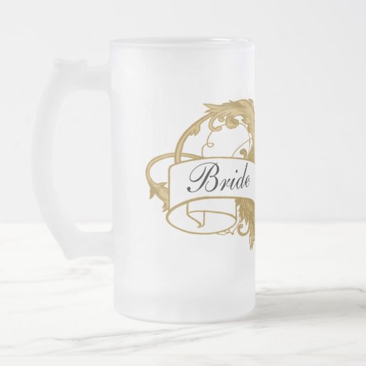 Gold Leaf en Banner Wedding Matglas Bierpul (Links)