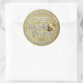 Gold Leaf en Bucket Wood Fired Maple Syrup Rustic Ronde Sticker (Tas)
