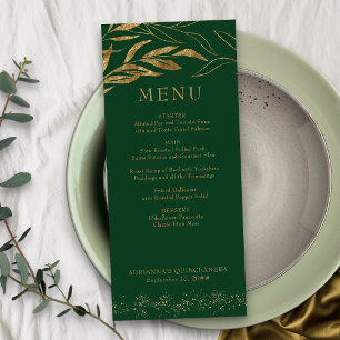 Gold Leaf en Confetti Emerald Green Menu