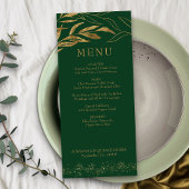 Gold Leaf en Confetti Emerald Green Menu