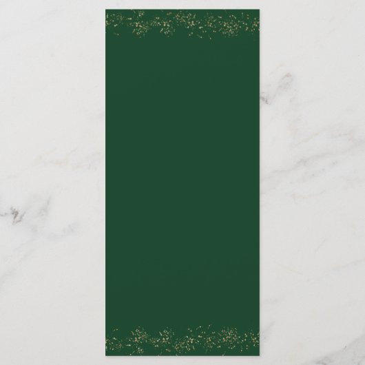 Gold Leaf en Confetti Emerald Green Menu (Achterkant)