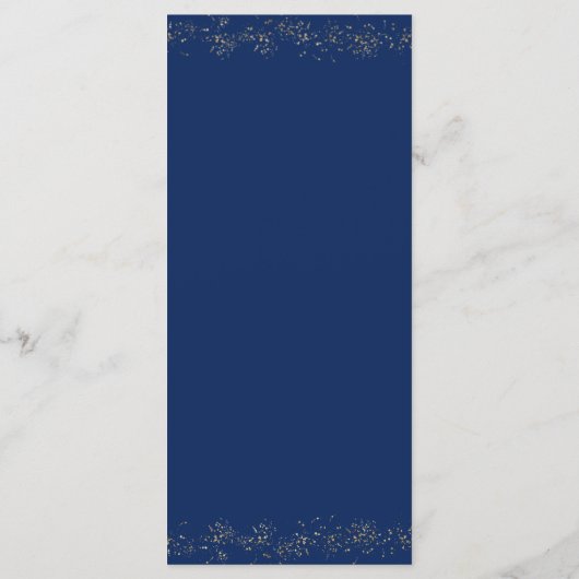 Gold Leaf en Confetti Royal Blue Menu (Achterkant)
