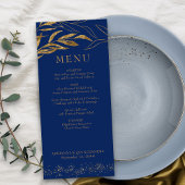 Gold Leaf en Confetti Royal Blue Menu