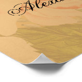 Gold Leaf en Faded Peony Wedding Welcome Poster (Hoek)