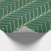 Gold Leaf en Green Wrapping Paper Cadeaupapier (Hoek)