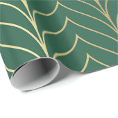 Gold Leaf en Green Wrapping Paper Cadeaupapier (Rol Hoek)