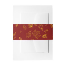 Gold Leaf en Red Herfst Uitnodigingen Wikkel