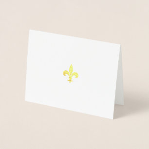 Gold Leaf Fleur-de-Lis Opgevouwen Note Kaart