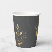 Gold Leaf Floral 10th Anniversary ID1169 Papieren Bekers (Achterkant)
