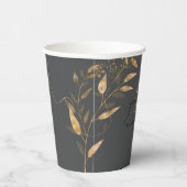 Gold Leaf Floral 30th Anniversary ID1169 Papieren Bekers (Rechts)