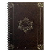 Gold Leaf Flower Leather Kijk Gothic notitieboek (Voorkant)