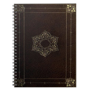 Gold Leaf Flower Leather Kijk Gothic notitieboek