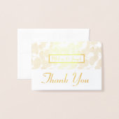 Gold Leaf Foliage Weddenschap Hartelijk dank Folie Kaarten (Voorkant met envelop)