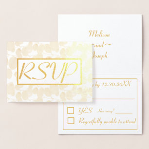 Gold Leaf Foliage Wedding RSVP Folie Kaarten