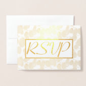 Gold Leaf Foliage Wedding RSVP Folie Kaarten (Voorkant met envelop)