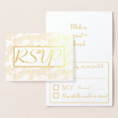 Gold Leaf Foliage Wedding RSVP Folie Kaarten (Display)