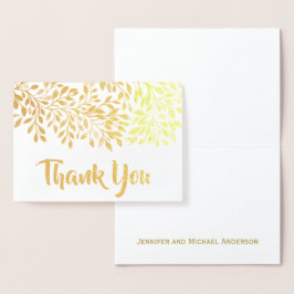 Gold Leaf Folie Bedankt met handtekening Kaarten