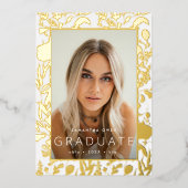 Gold Leaf Folie Druk op WildFlower Afstudeerder ko Folie Uitnodiging (Voorkant)