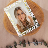 Gold Leaf Folie Druk op WildFlower Afstudeerder ko Folie Uitnodiging