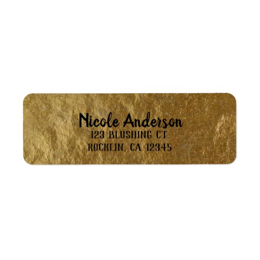 Gold Leaf Folie Kijk Modern Elegant Chic Wedding Etiket (Voorkant)