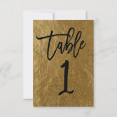 Gold Leaf Folie Moderne Manuscript Table Number 1 Kaart (Voorkant)