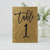 Gold Leaf Folie Moderne Manuscript Table Number 1 Kaart (Staand voorkant)