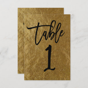 Gold Leaf Folie Moderne Manuscript Table Number 1 Kaart
