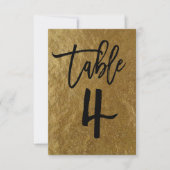 Gold Leaf Folie Moderne Manuscript Table Number 4 Kaart (Voorkant)
