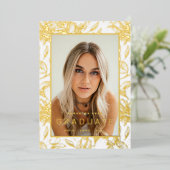 Gold Leaf Folie Ppress Afstudeerder Aankondiging g (Staand Voorkant)