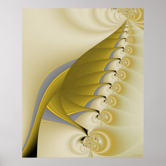 Gold Leaf Fractal Poster (Voorkant)