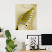 Gold Leaf Fractal Poster (Thuiskantoor)